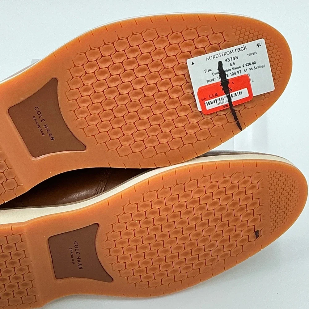 Cole Haan Men Size 8.5 Grand 360 British Tan Leather Chukka Boots NEW Morse $228